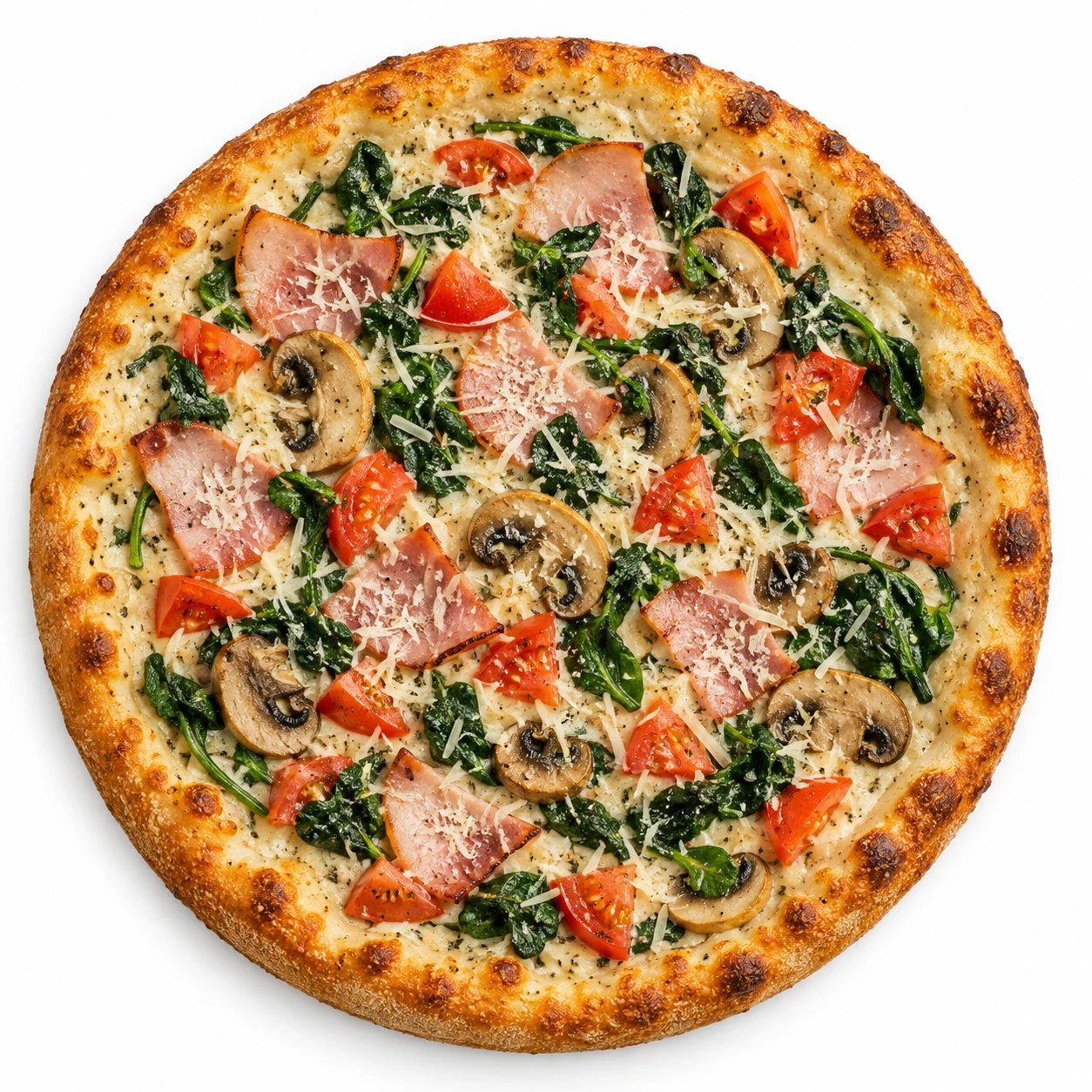 Bacon Spinach Meat Pizza